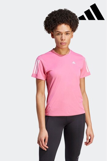 estampado Pink Performance Running Own The Run T-shirt (D36984) | £30
