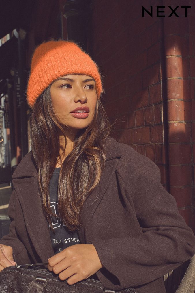 Orange beanie best sale womens