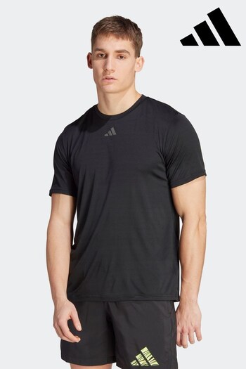 adidas Black Performance HIIT Slogan Training T-Shirt (D37018) | £33