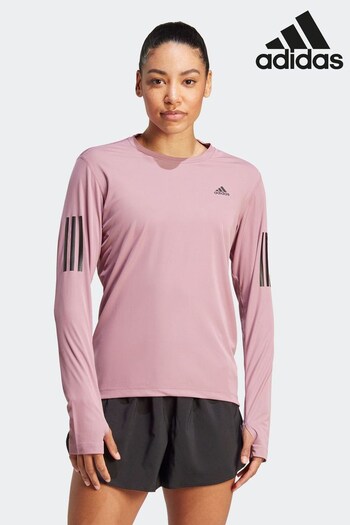 adidas Pink Performance Running Own The Run Long-Sleeve Top (D37055) | £38