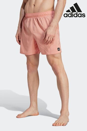 adidas Light Pink Performance Solid CLX Short-Length Swim Shorts (D37059) | £25