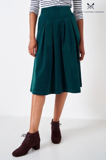 Crew Clothing Company Blue Cotton Structured Skirt (D37121) | £65
