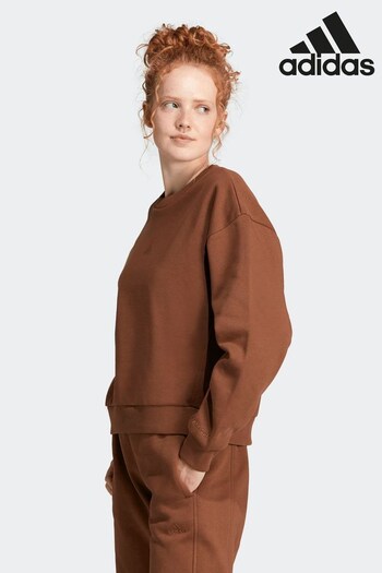 adidas Brown Sportswear All Szn Fleece Sweatshirt (D37156) | £45
