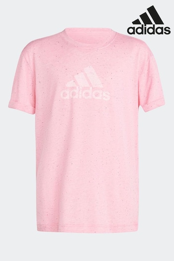adidas Pink Future Icons Winners T-Shirt (D37167) | £18