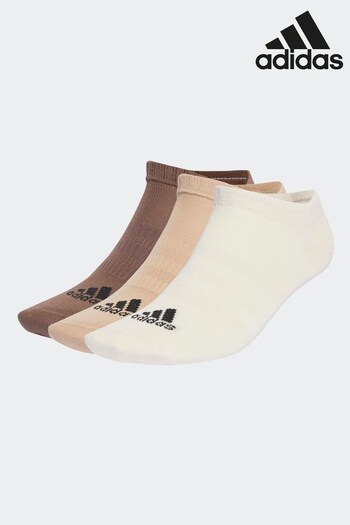 adidas White Adult Thin and Light Sportswear Low-Cut Socks 3 Pairs (D37234) | £10