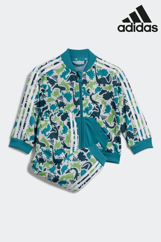 Boys adidas green tracksuit hot sale
