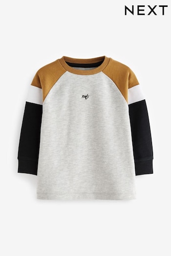 Grey Mono Cosy Colourblock Long Sleeve T-Shirt (3mths-7yrs) (D37300) | £7 - £9
