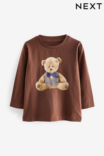 Mink Brown Bear Long Sleeve Character T-Shirt (3mths-7yrs) (D37308) | £8 - £9