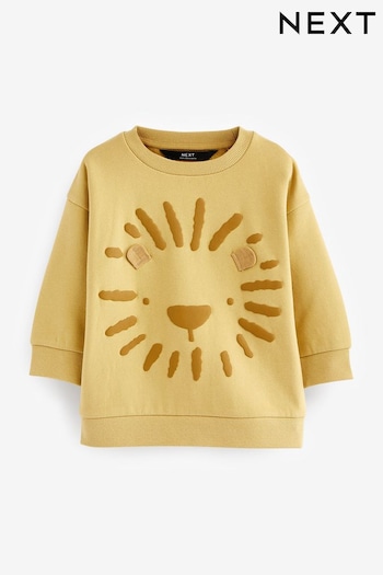 Yellow Lion Oversized Character Crew Neck Sweatshirt (3mths-7yrs) (D37339) | £10 - £12