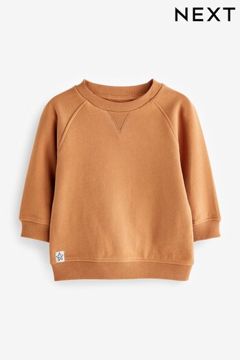 Tan Brown Sweatshirt Oversized Soft Touch Jersey (3mths-7yrs) (D37340) | £8 - £10