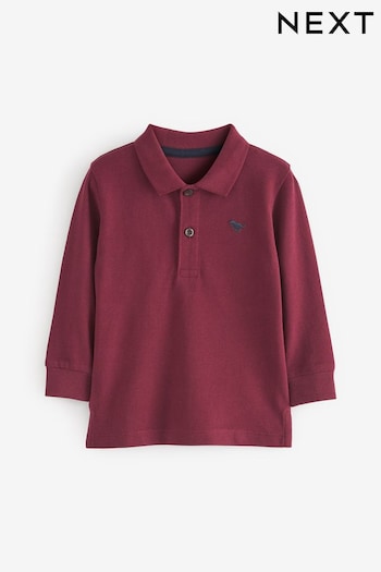 Berry Red Long Sleeve Polo Shirt (3mths-7yrs) (D37357) | £5 - £7