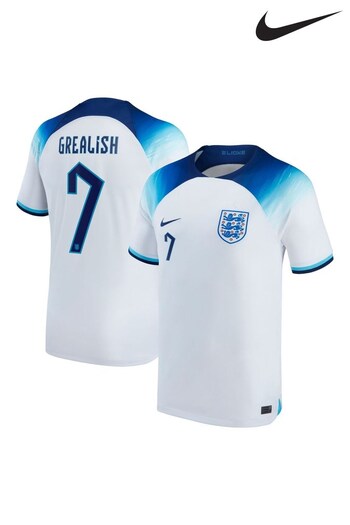 Nike White Grealish - 7 England Home Stadium Football Shirt 2022 (D37389) | £90