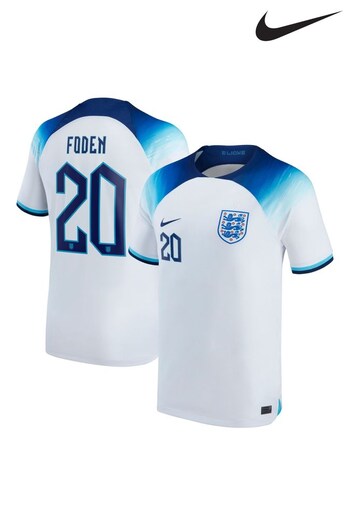 Nike White Foden - 20 England Home Stadium Football Shirt 2022 (D37397) | £90