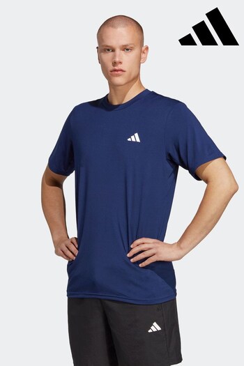 adidas Blue Performance Train Essentials Stretch Training T-Shirt (D37415) | £23