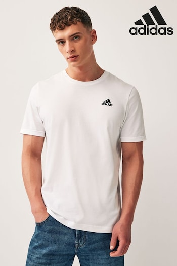 adidas ternos White Sportswear Essentials Single Jersey Embroidered Small Logo T-Shirt (D37417) | £20