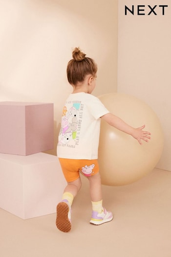 Orange Peppa Pig Short Sleeve T-Shirt and Cycle Short Set (3mths-7yrs) (D37508) | £12 - £16