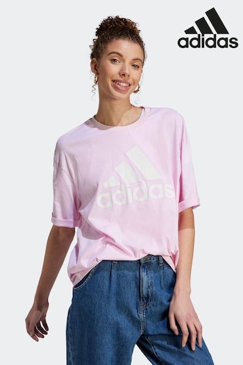 adidas Crywht Pink Sportswear Essentials Big Logo Boyfriend T-Shirt (D37509) | £28