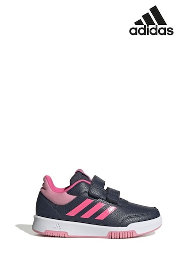 adidas Black/Pink Kids Tensaur Sport Hook and Loop Trainers (D37546) | £28
