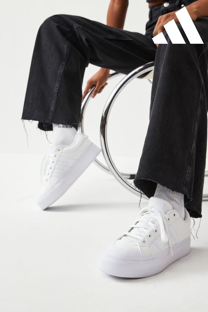 adidas White Bravada 2.0 Platform Trainers (D37562) | £60