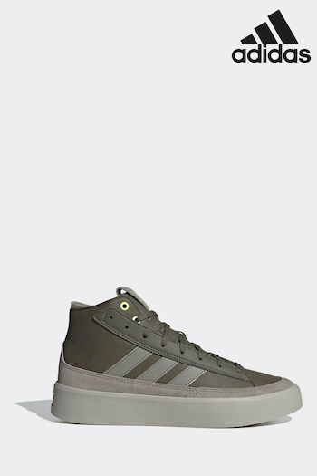 adidas Green Znsored HI Prem Leather Trainers (D37590) | £90