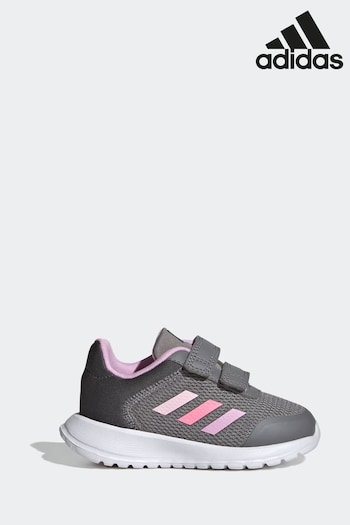 adidas Grey/Pink/White Tensaur Run Trainers (D37667) | £23
