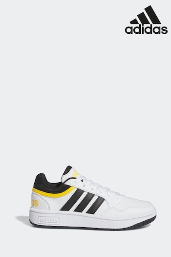 adidas White Kids Hoops Trainers (D37675) | £30 - £33