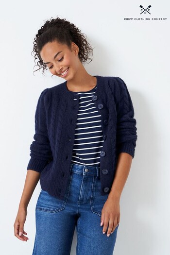 Crew Clothing Company Blue Textured Casual Cardigan (D37716) | £85