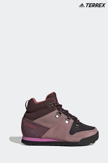adidas Peach Pink Terrex Performance Kids Snowpitch COLD.RDY Winter Boots 75mm (D37824) | £65