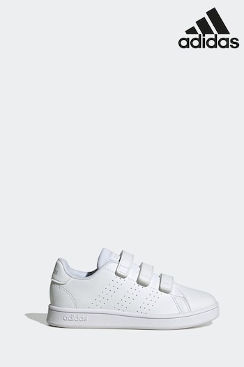 adidas White Sportswear Advantage Court Lifestyle Hook-And-Loop Trainers (D37899) | £30