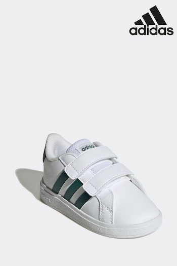 adidas White/Black Grand Court 2.0 Shoes (D37928) | £23