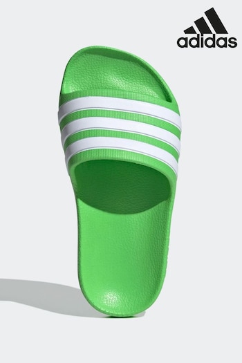 adidas Green Adilette Aqua Sandals (D37976) | £13