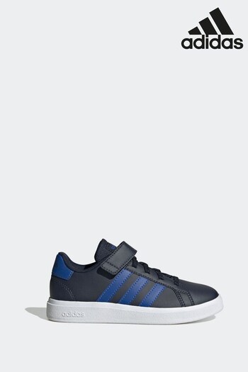 adidas Blue/Black GRAND COURT 2.0 EL K Trainers (D37980) | £28