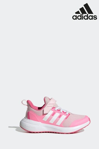 adidas Pink adidas Kids Fortarun 2.0 Cloudfoam Sport Running Elastic Lace Top Strap Trainers (D38000) | £38