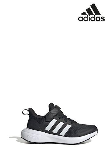 adidas Black/white AEROREADY Sportswear Fortarun 2.0 Cloudfoam Elastic Lace Top Strap Kids Trainers (D38001) | £38