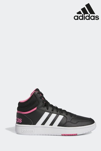 adidas black Black Hoops 3.0 Mid Trainers (D38081) | £65