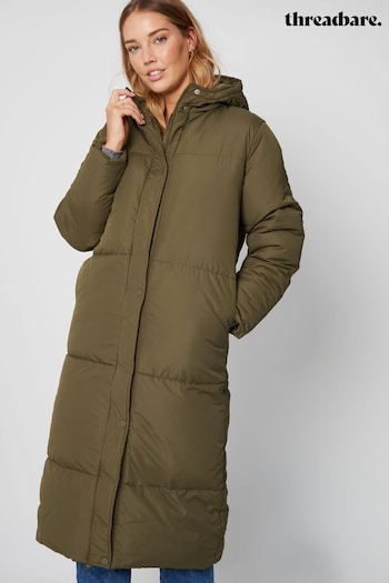 Threadbare Green Longline Hooded Padded Jacket (D38236) | £40