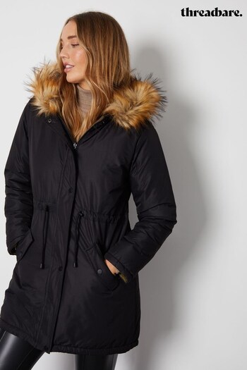 Threadbare Black Reversible Hooded Padded Coat (D38328) | £75