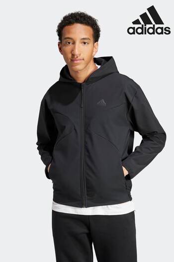 adidas Black Sportswear City Escape Full-Zip Hoodie (D38347) | £85