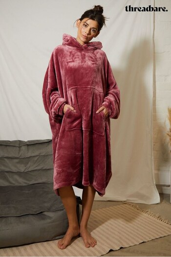 Threadbare Pink Faux Fur Oversized Blanket Hoodie (D38359) | £36