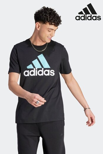 adidas Black Sportswear Essentials Single Jersey Big Logo T-Shirt (D38402) | £23