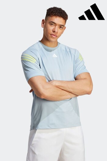 adidas Blue Performance Train Icons 3-Stripes Training T-Shirt (D38416) | £35