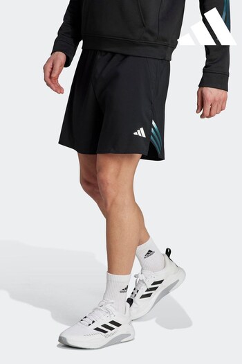 adidas Black Performance Train Icons 3-Stripes Training Shorts (D38438) | £38