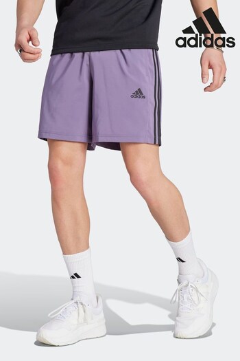 adidas Purple Sportswear AEROREADY Essentials Chelsea 3-Stripes Shorts (D38456) | £23