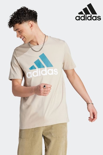 adidas Brown Sportswear Essentials Single Jersey Big Logo T-Shirt (D38461) | £23