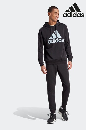 adidas Boy Black Sportswear Big Logo Terry Tracksuit (D38463) | £65