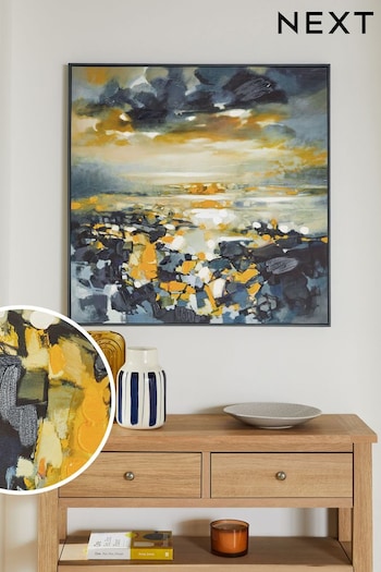 Yellow/Black Artist Collection by Scott Naismith Framed Canvas Wall Art (D38513) | £80