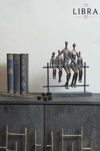 Libra Bronze Seated Family Of Five Sculpture (D38544) | £105