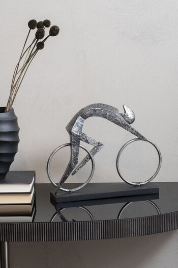 Libra Silver Abstract Cyclist Sculpture (D38546) | £75