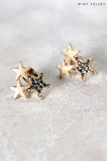 Mint Velvet Gold Tone Star Stud Earrings (D38635) | £22