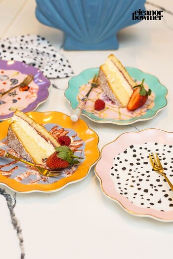 Eleanor Bowmer Set of 4 Scalloped Cake PLATES (D38735) | £40